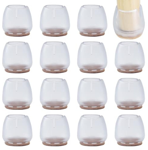 CEEYSEE 32 PCS Chair Leg Caps Floors Protector Silicone Covers Rubber Caps Circular Feet Pads for Hardwood Furniture (25-29mm)