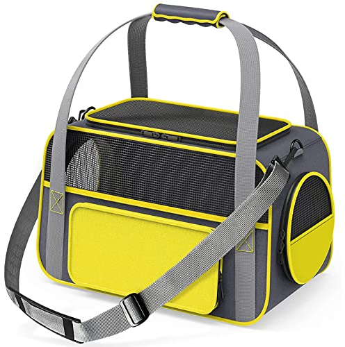(11000 Grau/Gelb) Haustier-Transporttasche Katzentasche Hundebox Transportbox Tragebox Hunde Katzen Hundetasche Katzentasche …