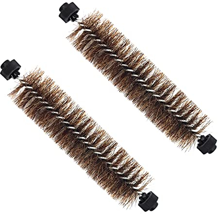 JEHONN 2 Packs Carpet Floor Sweeper Replacement Horsehair Brush, Non Electric Quite Rug Roller Brush Refill for Cleaning Pet Hair, Loose Debris, Lint