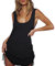 Baynetin Vestido de Playa, Mujere Bikini Cover Up,Traje de Baño de Playa, Verano Sexy Sin Respaldo Túnica de Punto de Hueco Sin Mangas de Baño Cover Ups con Cordón (Negro)