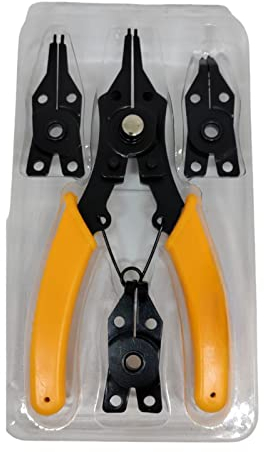 Pinza per anelli elastici 4 in 1 seeger 4 teste intercambiabili