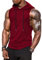 Babioboa Herren Muskelshirt Training Tanktop Workout Pullover mit Kapuze Unterhemd Gym Sports Fitness Training Winerot L