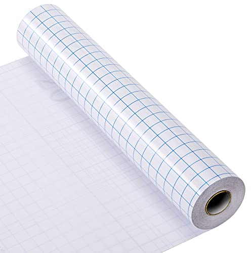 Transferfolie Plotter für Vinyl, Übertragungsfolie Plotter mit Blau Ausrichtungsgitter Vinyl Transferband für Silhouette Cameo, Cricut für Abziehbilder, Schilder, Fenster, Aufkleber 30cm x 15m
