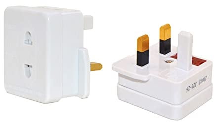 2 to 3 Pin Plug Shaver and Toothbrush Adapter, CE Approved, UK Fuse Rated 1A 250V ac 50/60Hz, Plug Socket Converter for Electric Shavers and Tooth brushes, Lightweight and Great for Travel