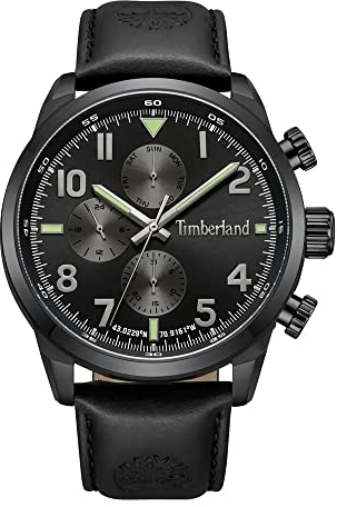 Timberland Henniker Ii Herren Armbanduhr mit einem Band aus Leder, Farbe: Schwarz, Maße: 46X53mm, TDWGF0009502