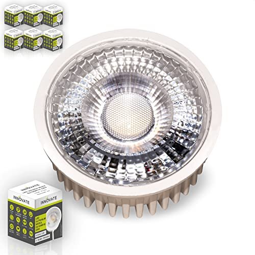 INNOVATE® LED Modul ultra flach dimmbar (22,8mm)| 6 Stk. | 3 Stufen dimmbar auch ohne dimmer | Ersatz für MR16, GU10 Leuchtmittel | warmweiß 3000K | led modul 230v flach | 5 Watt | led flach dimmbar
