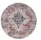 Paco Home Waschbarer Teppich Wohnzimmer Schlafzimmer Rund Vintage Muster Moderne Deko Orientalisch Ornamente Bordüre, Grösse:160 cm Rund, Farbe:Rot