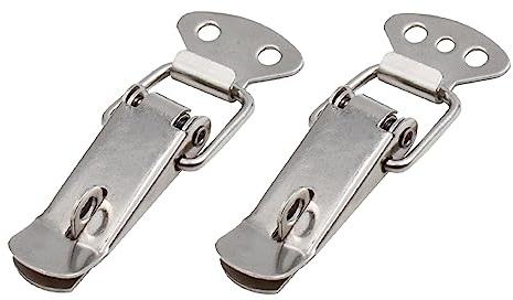 Attache Capot 2 Pièces, Fermeture à Levier, Loquet à Ressort,Loquet à Bascule Fermoir à Ressort avec Crochet Fermeture à Ressort en Acier Inoxydable pour Coffret, Boîte, Tiroir, Armoire