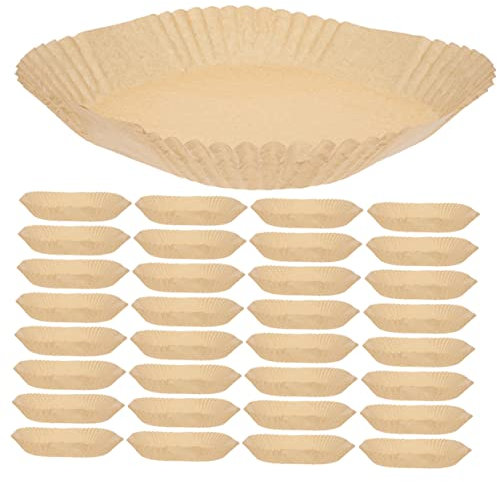 DeeboW Papel for freidora de Aire, Papel Encerado, Papel de Regalo for Cocina, 300 Uds. Plato de Papel for freidora Papel for Hornear Barbacoa Pulpa de Madera