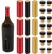 60pcs Wine Sealer for Wine Bottles, Bottle Resealer Kit with PVC Heat Shrink Film Wrap Capsules Shrink Caps T-Shape Wine Tasting Cork Stoppers with Black Plastic Top for Making Cellars and Home Use