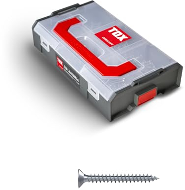 TOX L-BOXX Mini Spanplattenschrauben 3 + 3,5 mm Sortiment TX, individuell anpassbar, stapel- & untereinander verklickbar, inklusive Holzschrauben mit TX Antrieb, 700 tlg., 094903206
