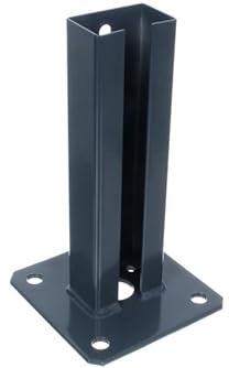 NAJDER Aufschraubhülse Pfostenträger 35x55 mm für Zaunpfosten Feuerverzinkung Bodenplatte Anker Pfosten (60 x 40 mm) Anthrazit Ral 7016