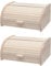Fackelmann 9908450 Lot de 2 boites à Pain, Boite de Conservation du Pain et des gâteaux, Bois de pin, 40 x 28 cm