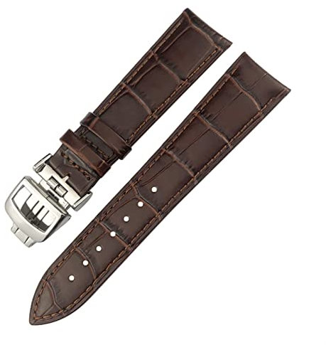 ORKDFJ 20mm 21mm Rindsleder Uhrenarmband Für Jaeger LeCoultre Master Uhrenarmband Weiche Schwarz Braun Blau Leder Armbänder Faltschließe, 21 mm, Achat