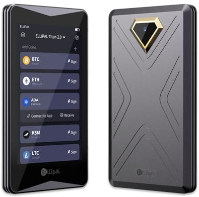 ELLIPAL Titan 2.0 Krypto-Wallet - 100% Offline-Hardware-Cold-Wallet mit Air-Gapped-Technologie, Bitcoin-Sicherheit, Speichern und Verwalten von Tausenden Coins und Tokens.