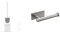 Ibergrif M34151-3 Escobillas y Portaescobillas de Inodoro, Cepillo y Soporte para WC, Silicona, Blanco & MK34052 Portarrollos Baño Autoadhesivo, Soporte Colgador, Acero Inoxidable, Gris