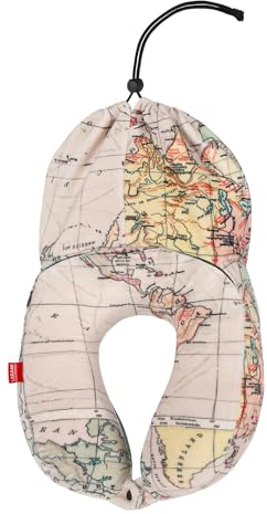 Legami - Reisekissen aus Memory-Schaum - Travel Pillow, tragbares Reise-Nackenkissen, Nackenkomfort, tragbar, ergonomisch, mit Aufbewahrungstasche, 20,3 x 30 x 13,3 cm, Weiß, Medium
