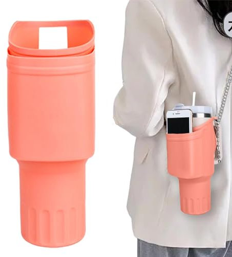 Water Bottle Holder with Strap, Water Bottle Carry Bag - Soft Silicone Cup Protective Cases with Mobile Phone Pocket, Waterproof Protective Cases for Travel, Outdoor, Camping, Home