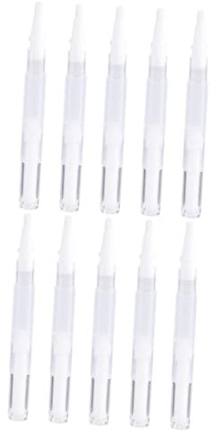 DOITOOL 10 Pezzi Bottiglia Vuota Di Smalto Per Unghie Per La Crescita Delle Ciglia Olio Per Bottiglia Di Imballaggio Trementina Plastica Bianca Rotante Cosmetico