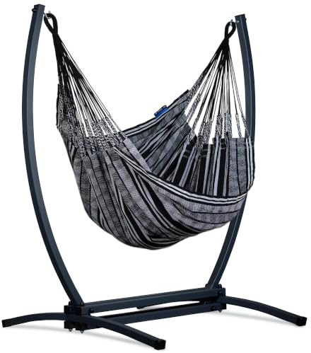Potenza Pereira L/XL Hängesessel mit Gazela Gestell I Hängestuhlgestell max 160kg (Zebra, XL)