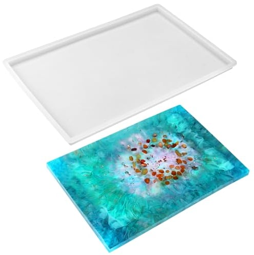 Stampo per Resina Epossidica Vassoio, 30 x 20cm Vassoio Dello Stampo per Stampi DIY, Stampi per Sottobicchieri Vassoio Adatto per Artigianato DIY, Piatti per Spuntini a Base di Frutta
