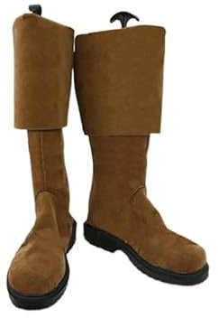 Roeutoo Piratenkostüm Herren Stiefel Cosplay Erwachsene Kapitän Braune Schuhe Kostüme Piratenstiefel Halloween Zubehör, Braun, 43 EU