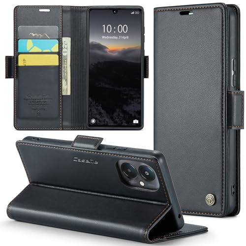 Phernykas for Redmi 13C Wallet Case with RFID Blocking, Card Holder Magnetic Closure Shockproof Kickstand Protective PU Leather Case for Redmi 13C Flip Case Wallet - Black