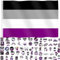Asexual Pride Flagge, 90 x 150 cm, Pride Month Zubehör, LGBTQ, Nichtsexuelles Geschlecht, Regenbogen-Banner, Dekorationen, Stuff für Paraden, Regenbogen-Festival, Party mit 60 Stikern