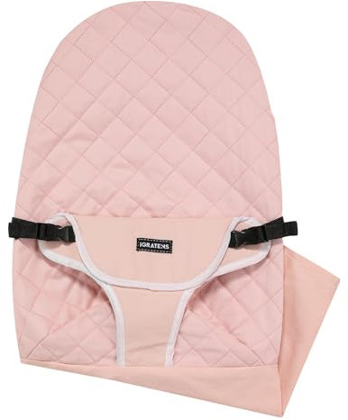 iGRATENS Coprisedile in tessuto per buttafuori – Copertura di ricambio per Baby Bjorn Bouncer per Balance Soft & Bliss, 100% cotone, delicato sulla pelle, lavabile in lavatrice, rosa