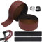 2 STK PU Leder Fahrrad Lenkerband, Bike Ribbon Lenkerband, Leder Cycling Band 200cm, Rutschfest und Stoßdämpfend, Road Bike Lenkerbänder (Braun)