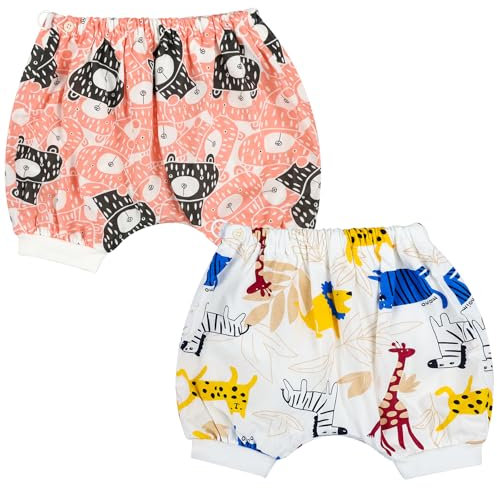 MOEMOE BABY Kurz Windelhosen Kinder, Windelrock nachts Kinder, Baumwolle 2 Stück Töpfchen Traininghose, Lernhose Trainerhosen für Jungen Mädchen S/2-3 Jahre