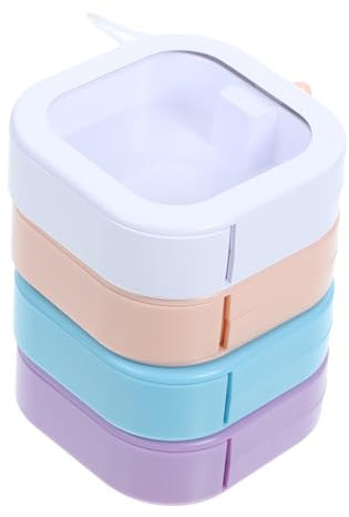 LALADEFIEE 4 Stück Haargummi Halter Organizer aus Pp Tragbare Aufbewahrungsbox mit Trageband Leicht mit Glatten Rundkanten für Reisen