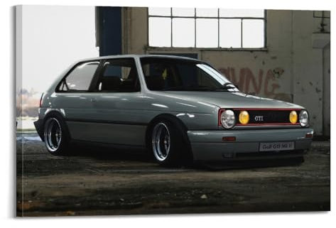 Sportwagen-Poster für Golf MK2 GTI, Euro-Rennwagen, Supercar, dekoratives Gemälde, Leinwand-Kunstbild, 20 x 30 cm