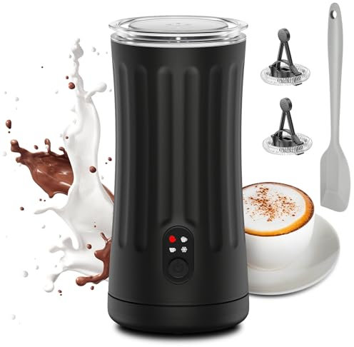 Ovetedot - Montalatte 4 in 1 migliorato, montalatte e vapore, macchina per schiuma fredda e calda per latte con controllo della temperatura e spegnimento automatico, schiumatoio per caffè, caffè con