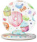 GSGCSBYMLG Cupcakes Ciambelle Muffins Zucchero stampato sottobicchieri in ceramica auto 2 Pz accessori interni auto