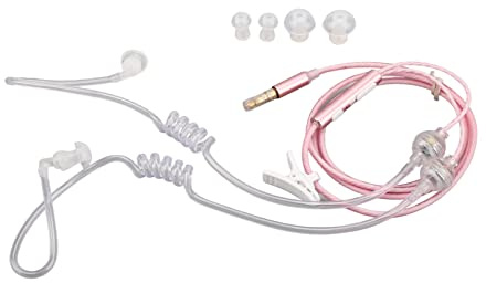 Ailgely Luftschlauch-Ohrhörer, Ergonomisch, Strahlungsfrei, Geräuschunterdrückung, Tragbares Binaurales Headset (Rosa)