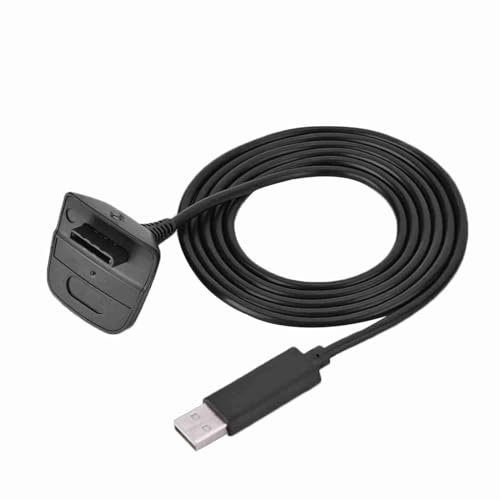 lvifloae Câble de charge pour manette sans fil 360 Chargeur USB Câble de charge rapide Cordon Slim Manettes de jeu sans fil Manette 360 filaire (Noir) (Noir)