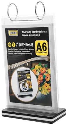 KICHOUSE Transparenter Pvc-menühalter Displayständer Für Plakate Grösse Durchsichtiger Schilderhalter Organizer Für Speisekarten Getränkekartenständer Für Cafés Bars Restaurants Messen