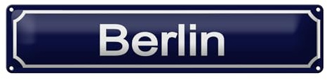 Femer Blechschild Straßenschild 46x10 cm Berlin blaues Deko Schild