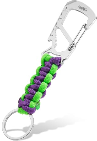 KeyUnity KC00 Paracord Keychain with Carabiner Braided Lanyard Key Chain Clip for Keys Backpack,Keychain Ring Heavy Duty Hook for Outdoor Survival Camping Hiking for Men Women