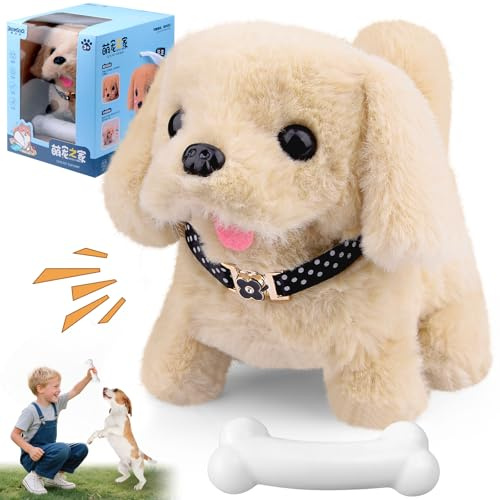Hund Spielzeug Kinder, Elektrisch Haustier, Roboterhund, Interaktives Spielzeug Kinder Elektrisch PlüSch Hund Der LäUft und Bellt Schwanzwedeln Baby Born Hu-nd Geschenk füR Kinders, Robot Puppy