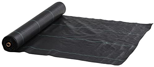 Outsunny Toile de paillage, géotextile de paillage Contre Les Mauvais Herbes 100 x 2 m, résistant aux déchirures et Conditions climatiques extrêmes, en polypropylène, Noir