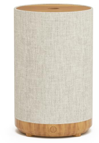 SNOWSEN Stoff Aroma Diffuser, 120ml Aromatherapie Diffusor für ätherische Öle, Ultraschall-Luftbefeuchter mit 8-Farben-LED-Licht, für Haus Büro Yoga, Geschenk für Frauen