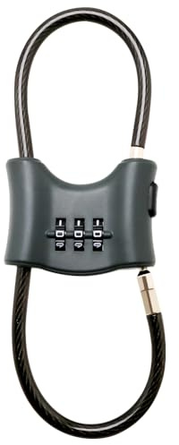 Bosvision 3-Digit Combination Lock, Double Loops, Cable Padlock wth Code