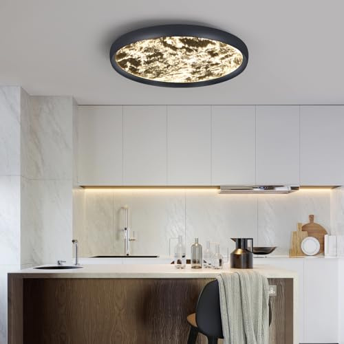SHINELUX Led Ceiling Light, 3000K/4500K/6500K Dimmable Ceiling Light with Remote Control, 28W 2800LM Modern Flush Ceiling Light for Bathroom, Kitchen, Bedroom