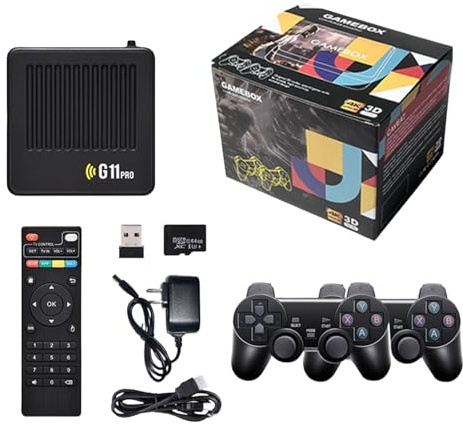 retrowave g11 pro Konsole Retro Spielkonsole mit 4K Grafik, Plug and Play für Zwei Spieler, Heimspielsystem für nostalgische Videospiele