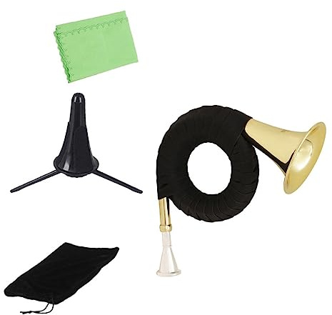 Blechblasinstrument Waldhorn aus Messing, 1 Stück | Unterricht und Heimübung, Tragbar mit Tasche, für Lehrer und Musikliebhaber Zufällige Farbe