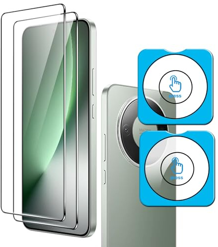 Fitudoos [2 Pièces] Verre Trempé pour Honor Magic 8 Lite 5G +[2 Pièces] Caméra Arrière Protecteur,Dureté 9H-sans Bulles d'air-Anti Rayures Film Protection écran.