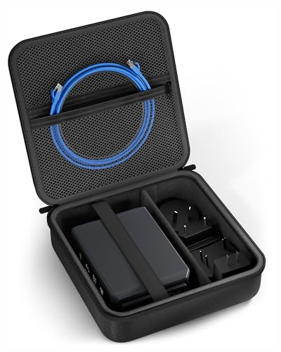 ProCase Hard Carrying Case for Glinet Travel Router -Black | Fits GL-BE3600(Slate 7)/SFT1200(Opal)/MT3000(Beryl AX), Portable Organizer Bag for WiFi Routers, Power Adapter & Accessories