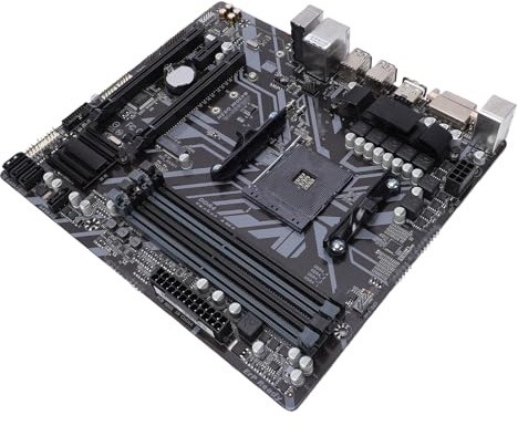 Sxhlseller B450M DS3H Motherboard, B450 AM4 ATX DDR4 Motherboard mit M.2 NVMe, Unterstützt Gen R3 R5 R7 R9 APU Athlon, für DIY PC Build Gaming Desktop